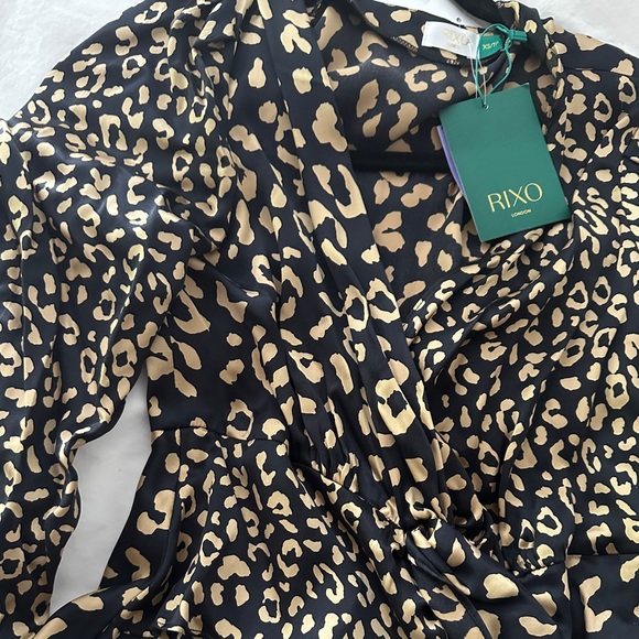 Rixo Lilly Leopard Silk Minidress - Picture 4 of 7